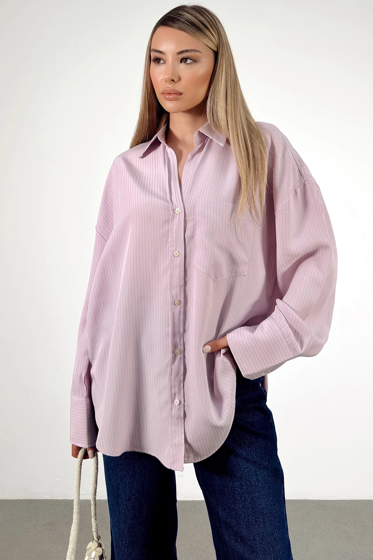 Cepli Çizgili Gömlek