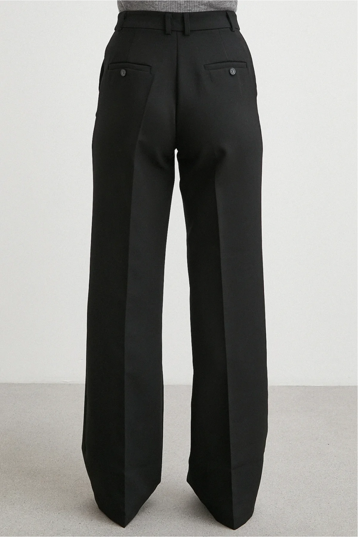 Düz Kesim Palazzo Pantolon Siyah