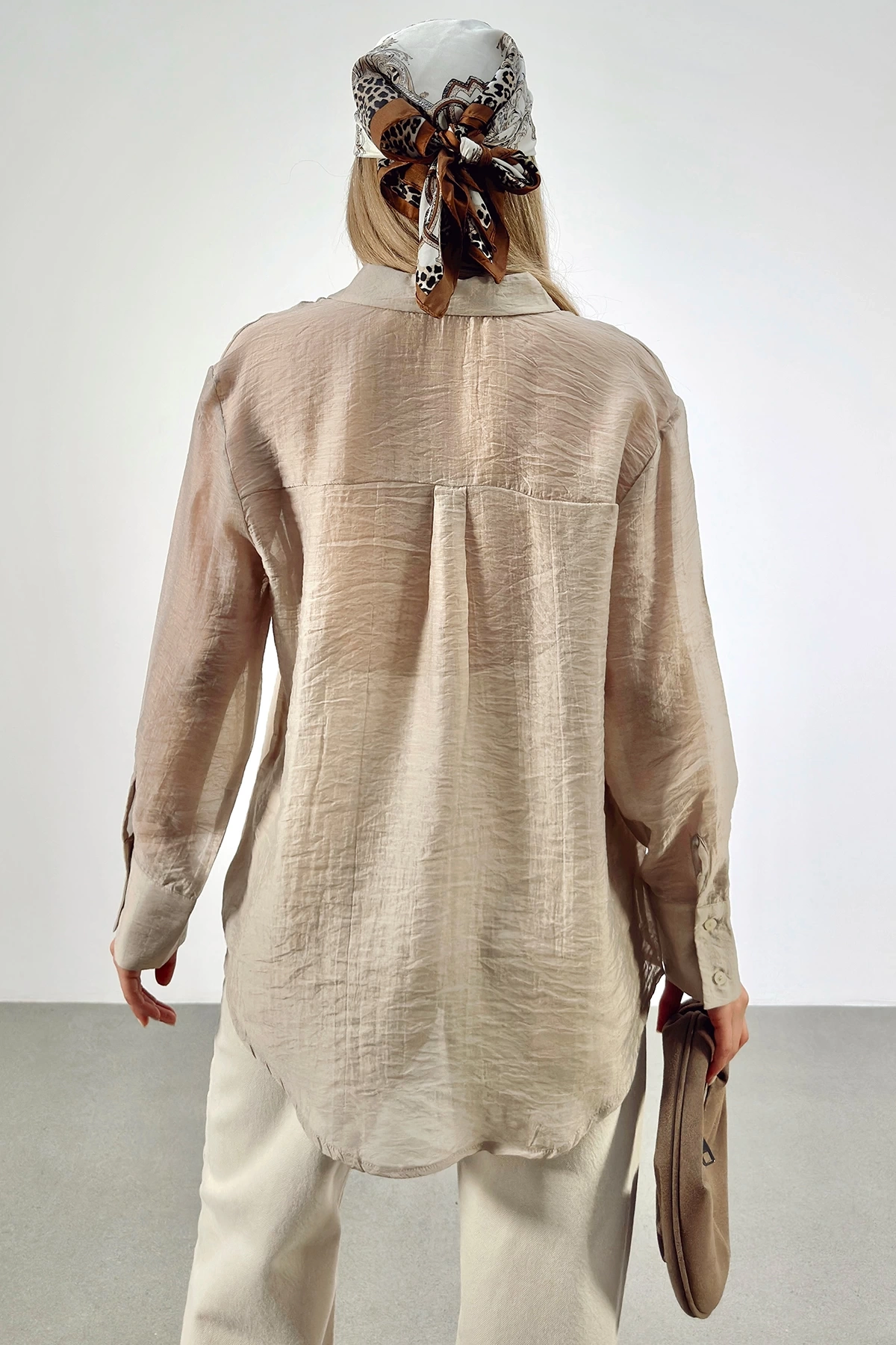 İnce Modal Gömlek Bej