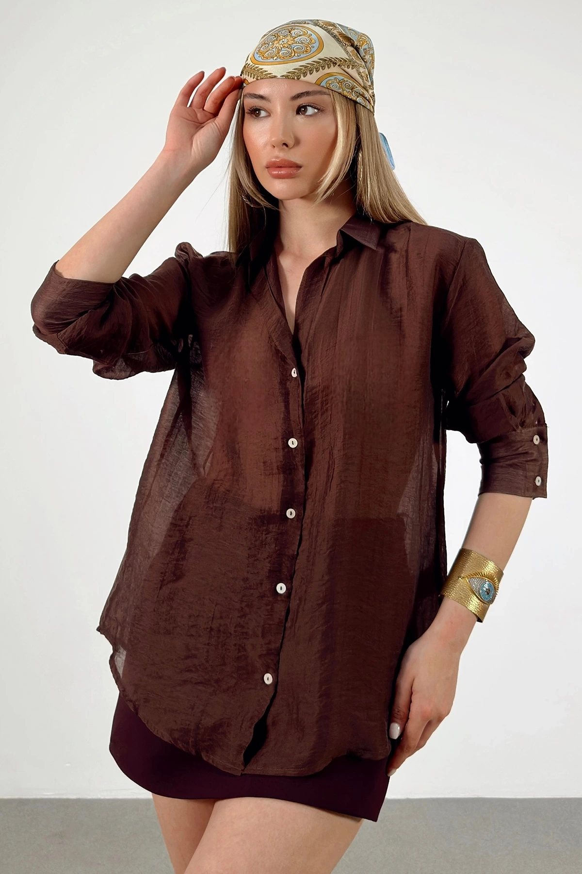 İnce Modal Gömlek Bordo