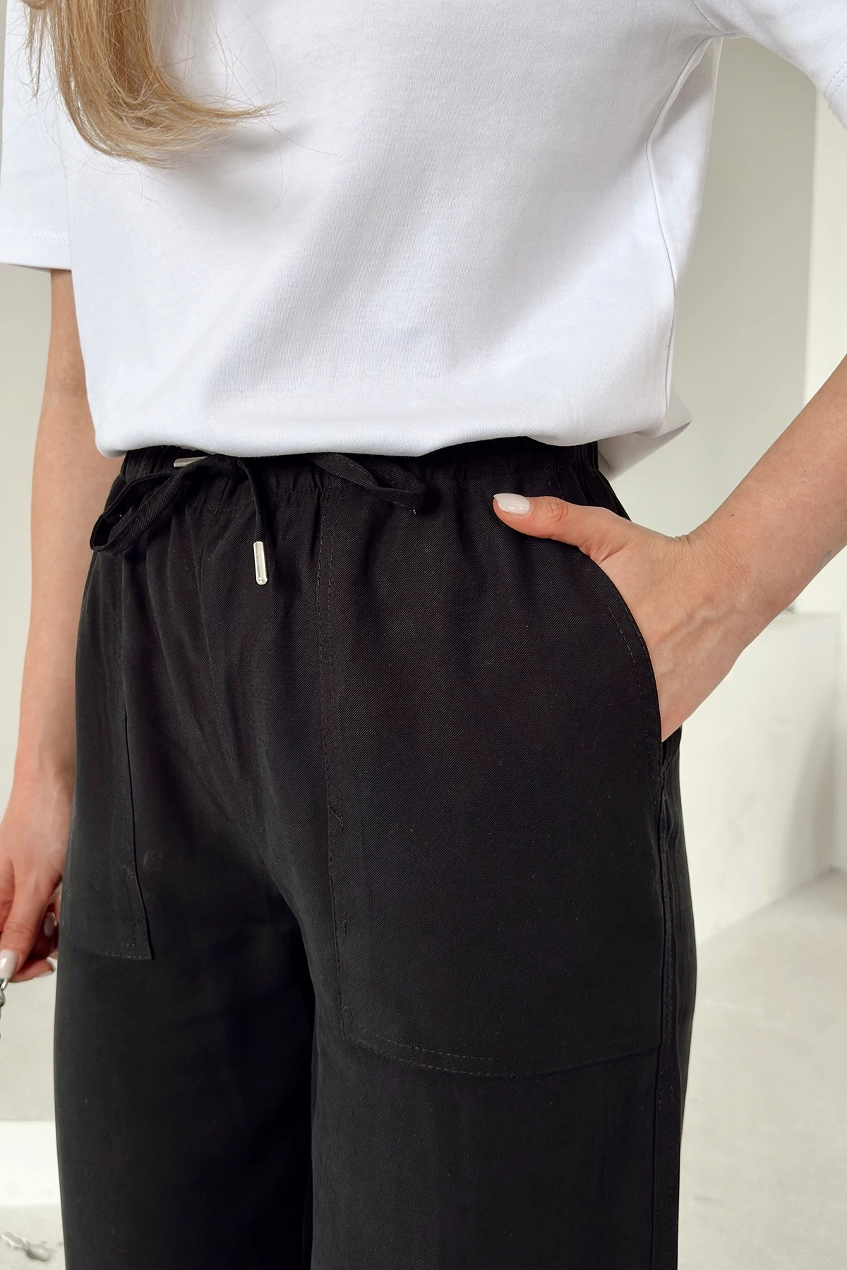 Kemerli Lastikli Pantolon