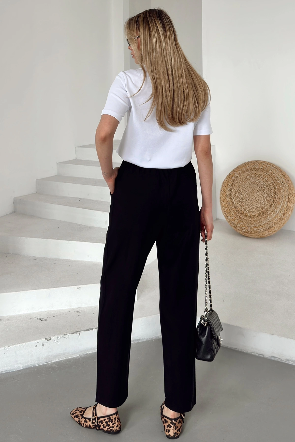 Kemerli Lastikli Pantolon