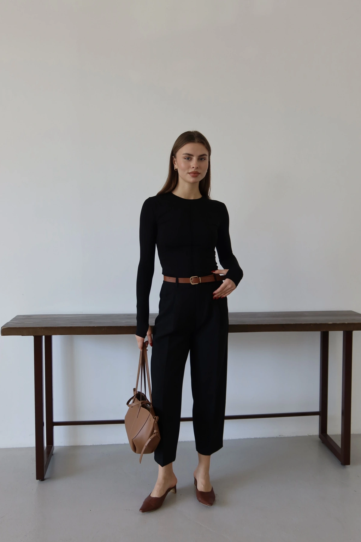 Kemerli Pantolon Siyah