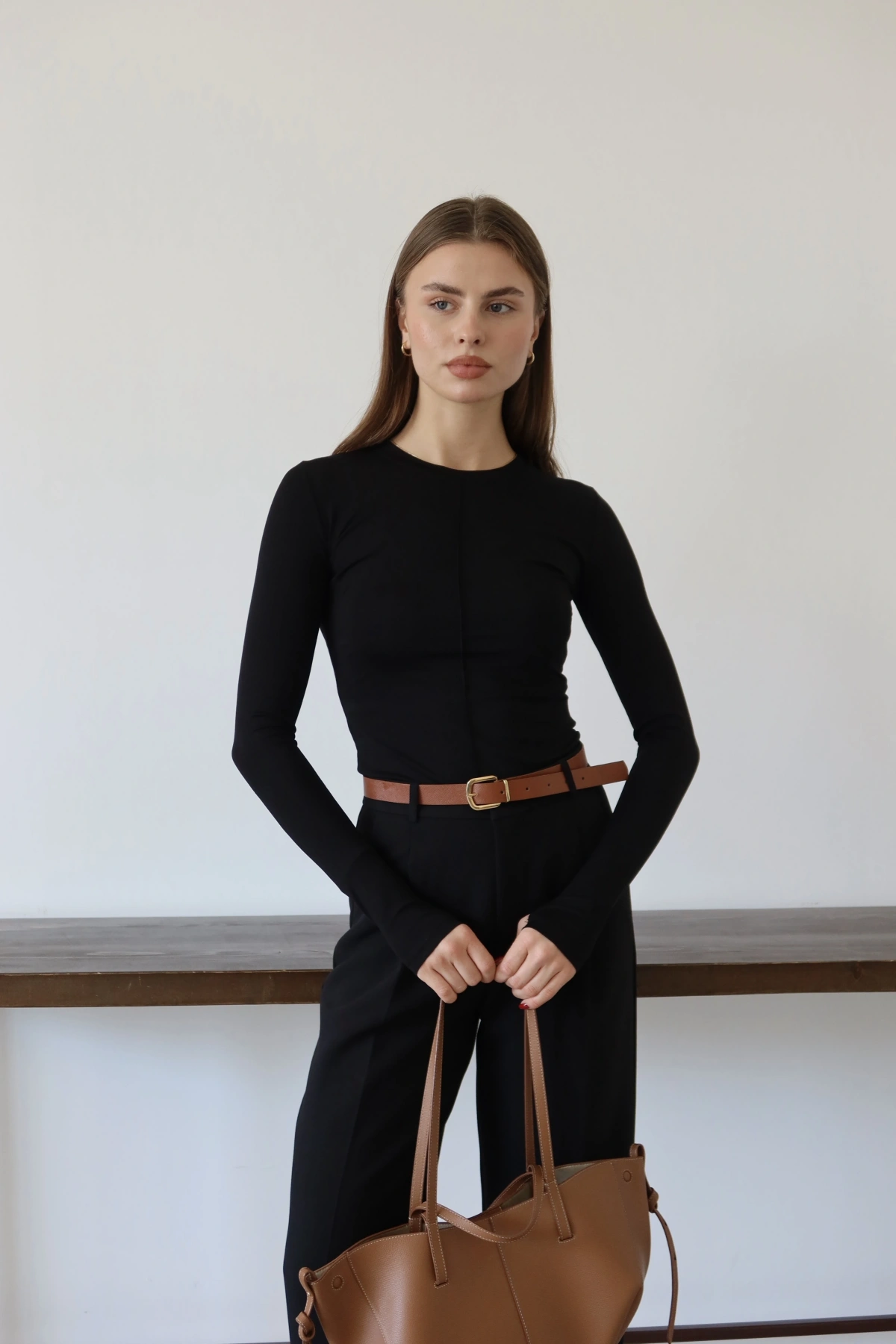 Kemerli Pantolon Siyah