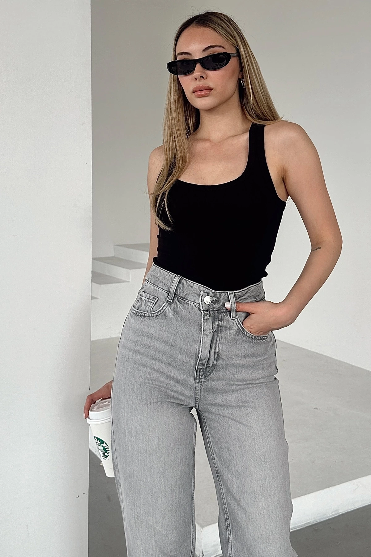 Önü Biyeli Atlet Siyah