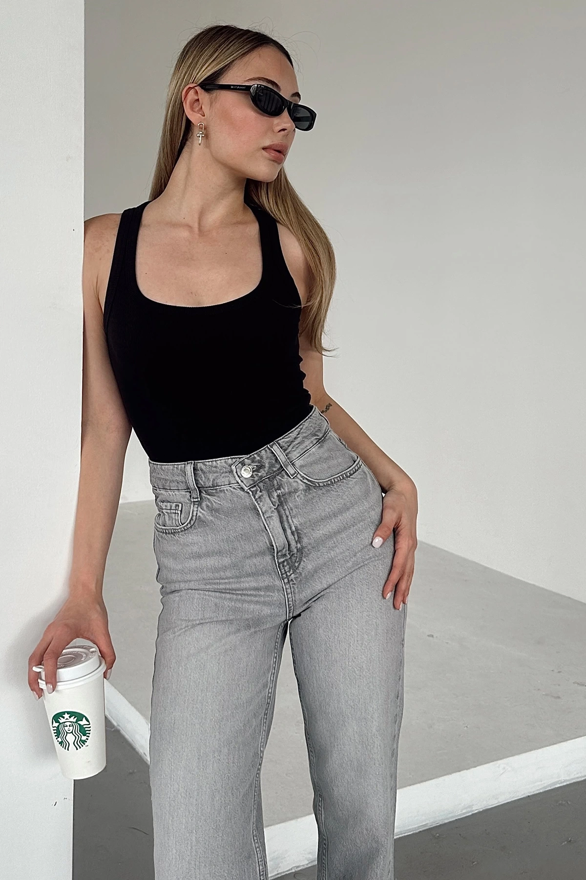 Önü Biyeli Atlet Siyah