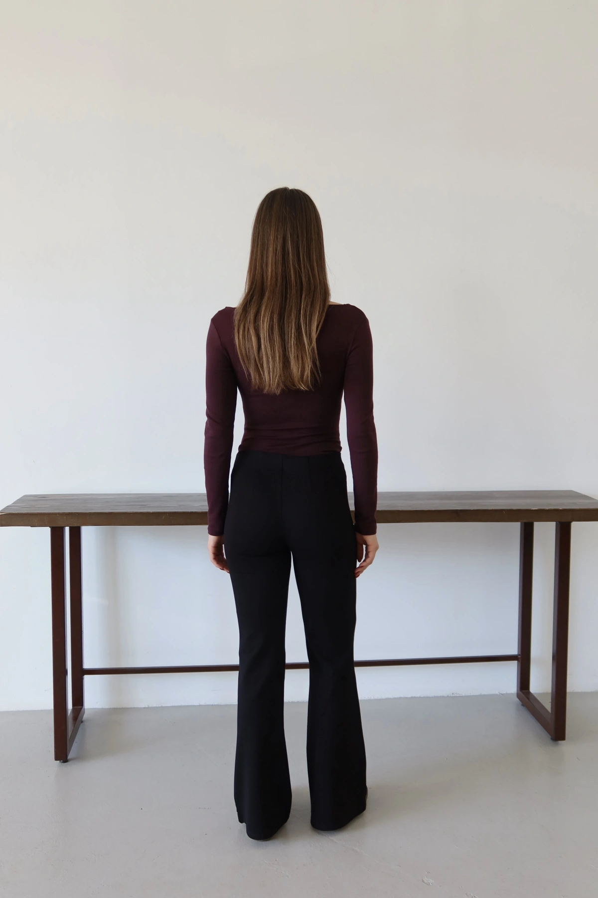 Önü Dikişli Pantolon Siyah