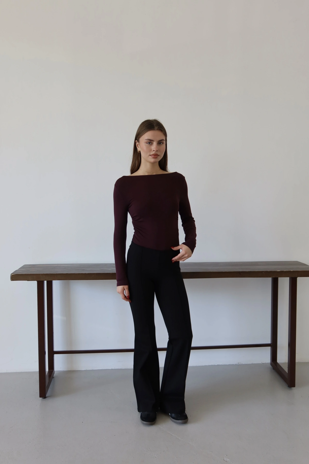 Önü Dikişli Pantolon Siyah