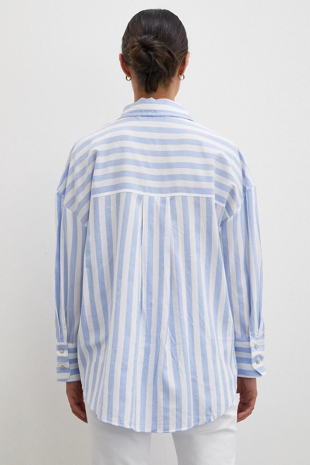 Oversize Cepli Gömlek Mavi