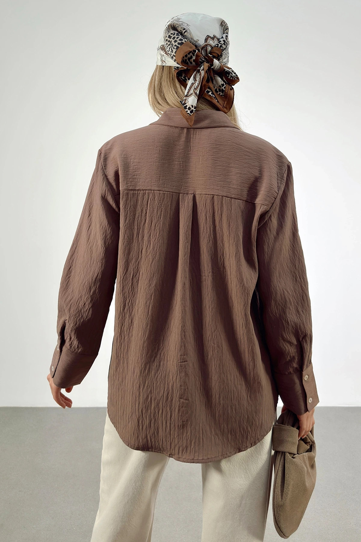 Paralel Çizgili Gömlek Kahve