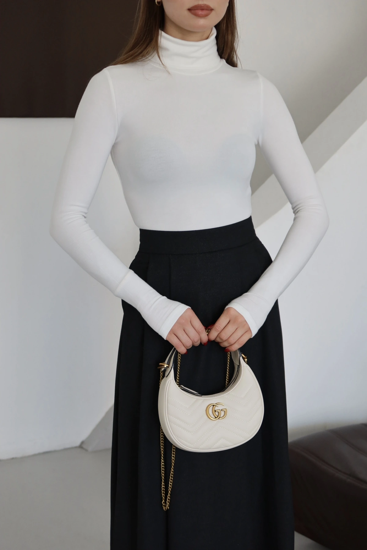 Pileli Kaşe Etek Siyah