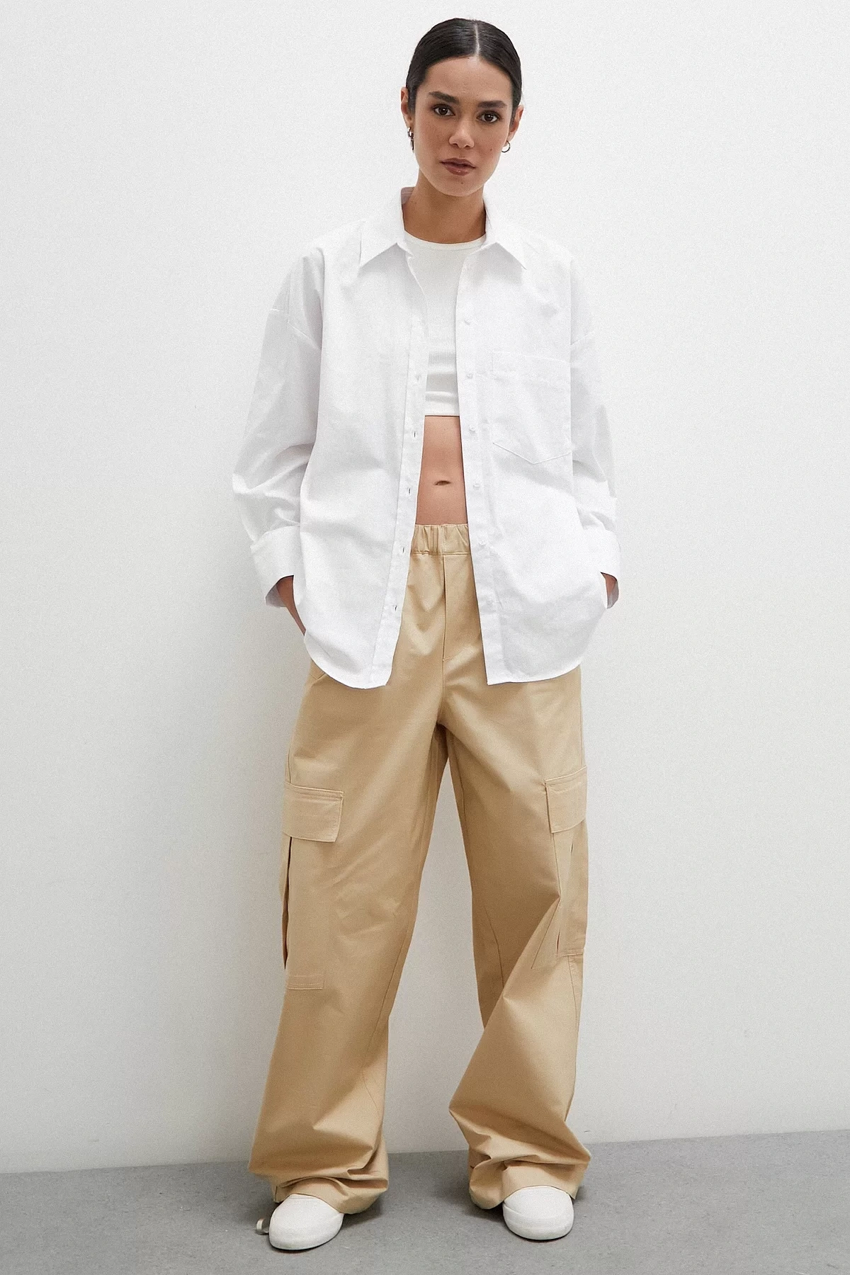 Regular Fit Poplin Gömlek Beyaz