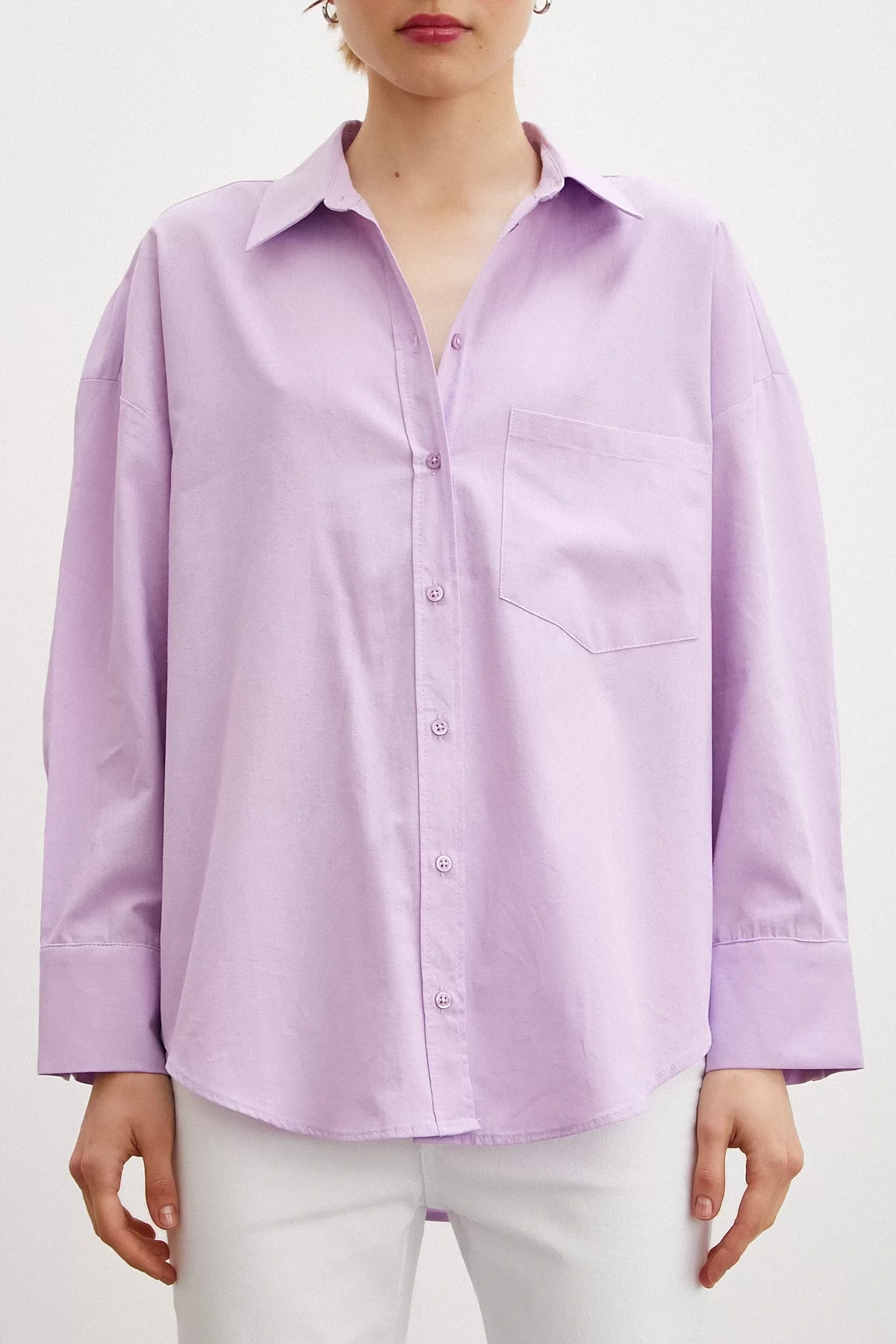 Regular Fit Poplin Gömlek Lila