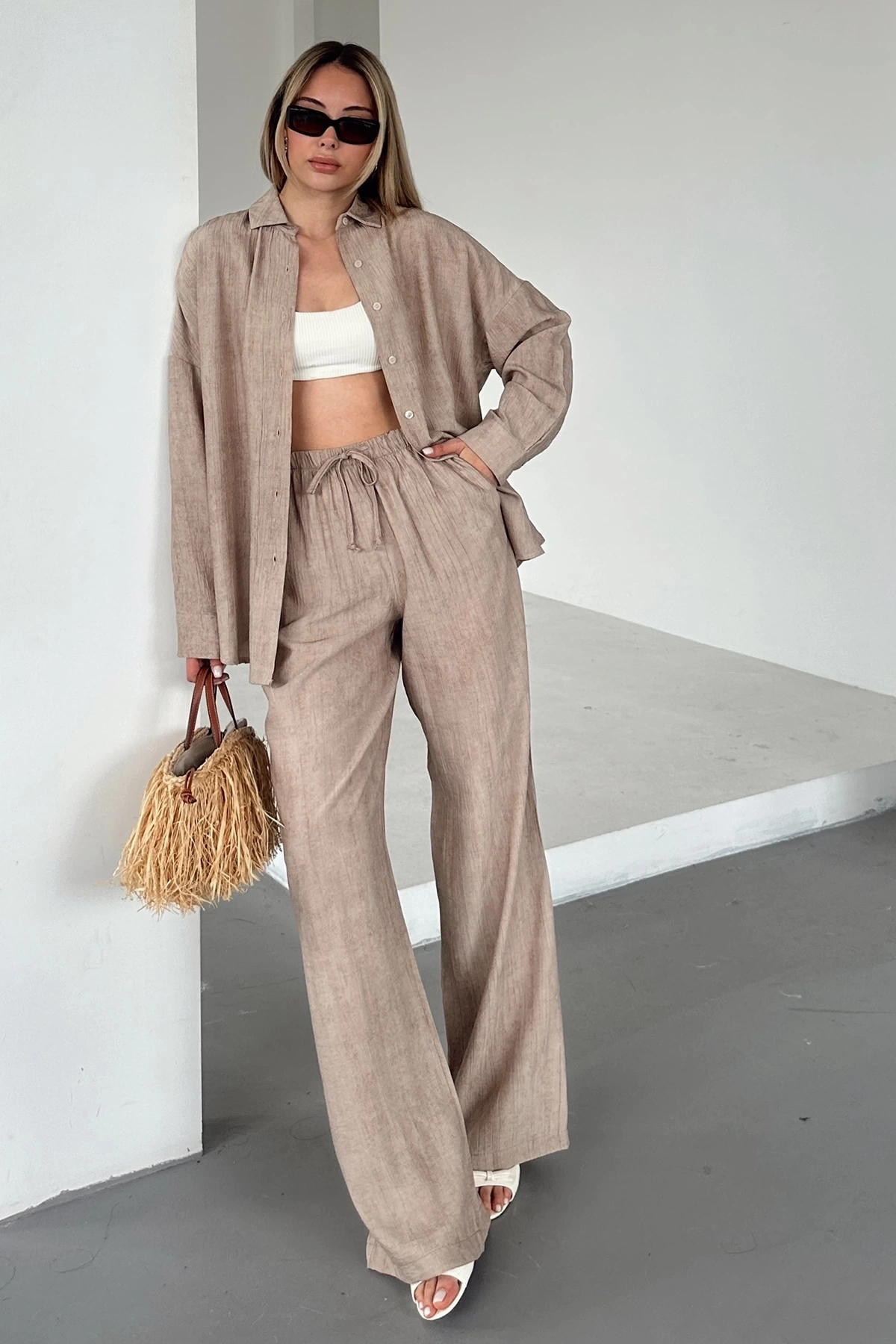 Rahat Kesim Gömlek Bej