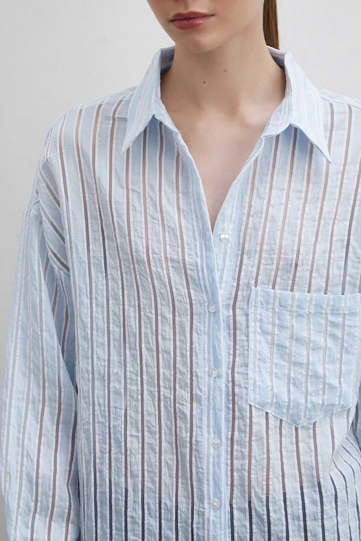 Transparan Çizgili Gömlek
