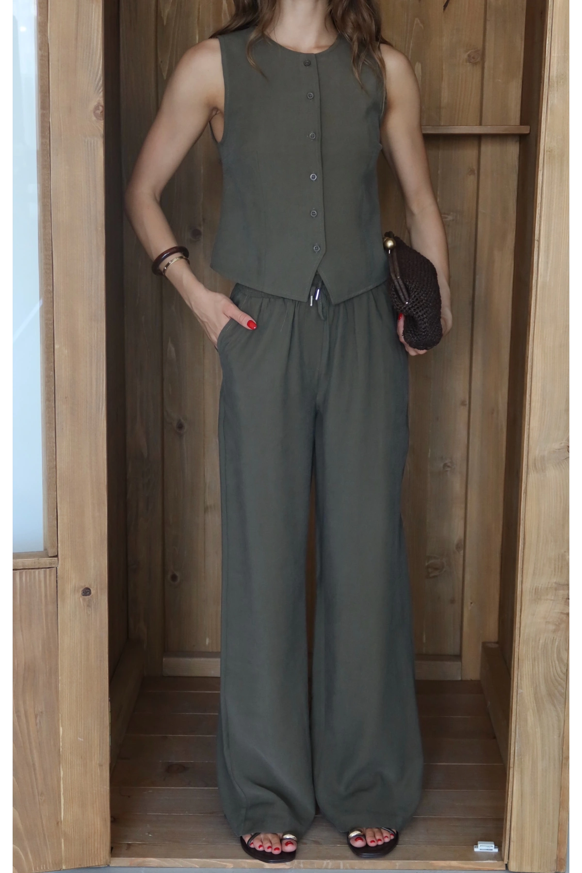 Yelekli Rahat Kesim Takım Haki