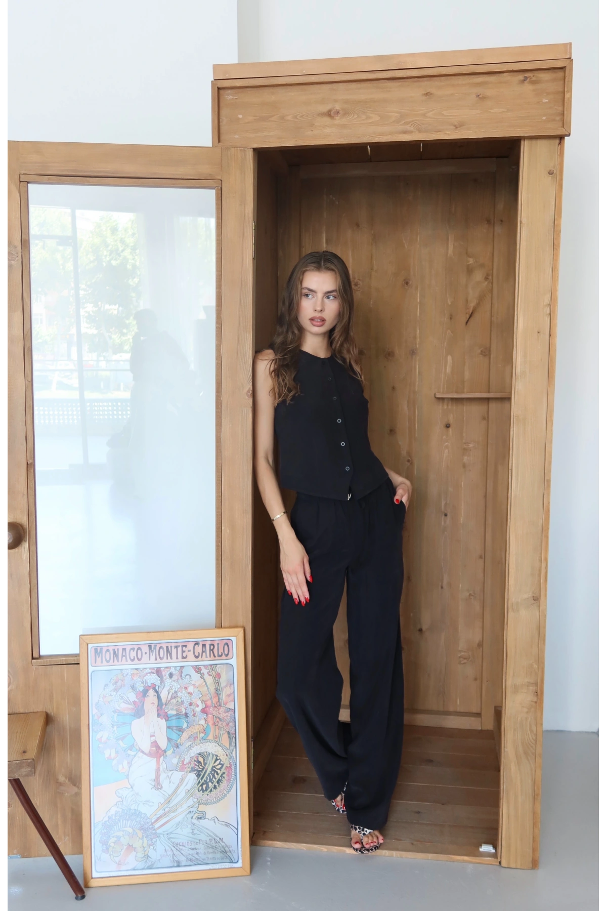 Yelekli Rahat Kesim Takım Siyah