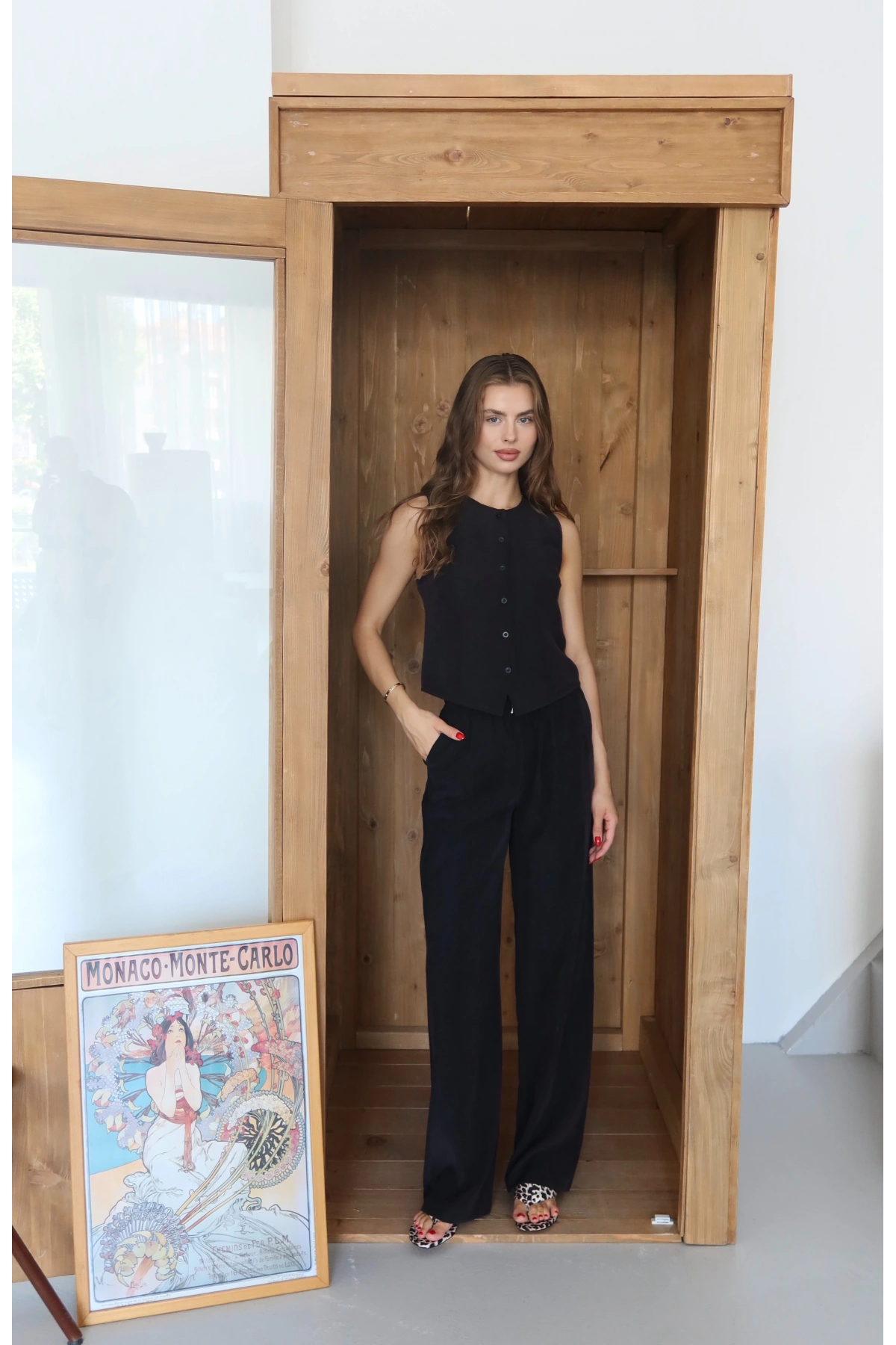 Yelekli Rahat Kesim Takım Siyah