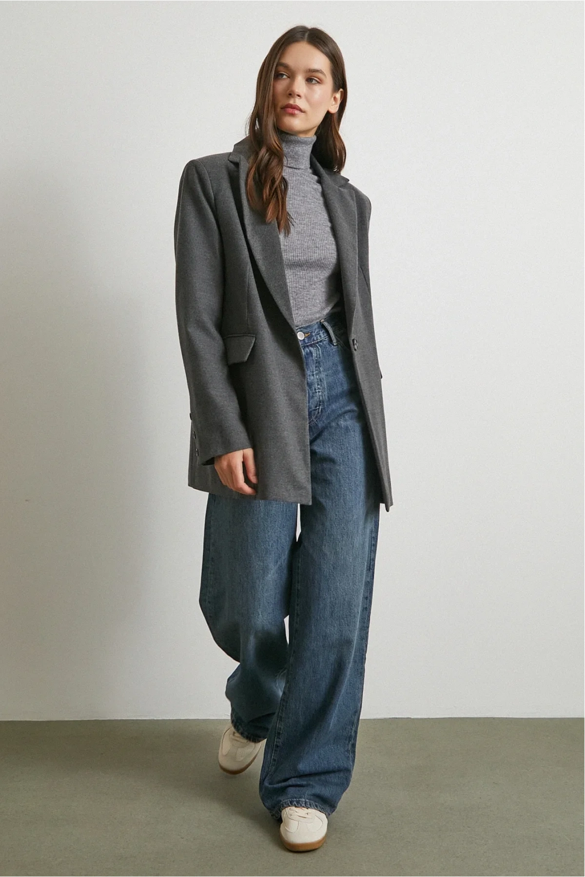 Yüksek Bel Beş Cepli Regular Fit Jean Mavi