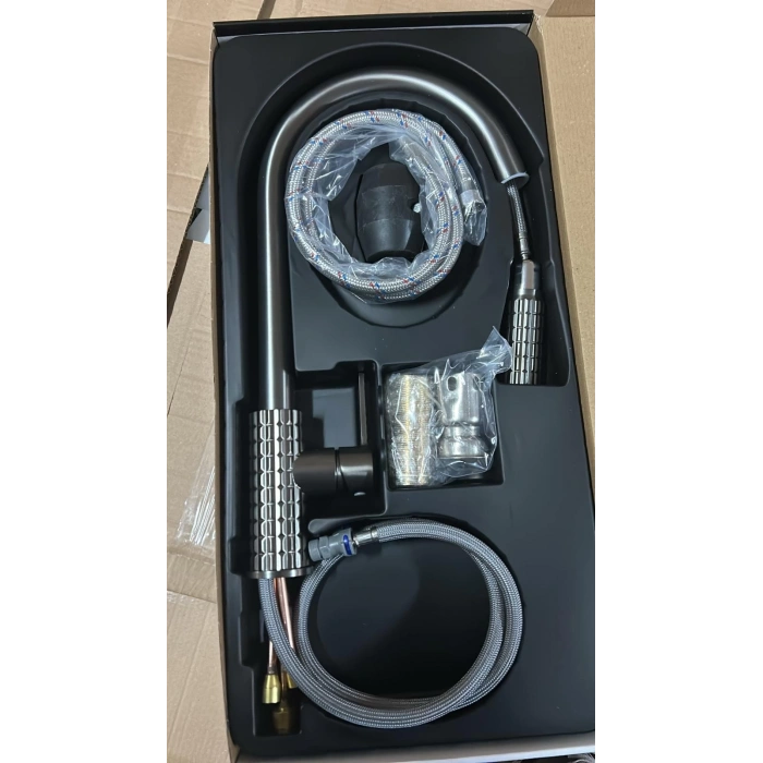 FLEKO EFEKT ANTRASİT SPİRALLİ MUTFAK EVİYE BATARYASI