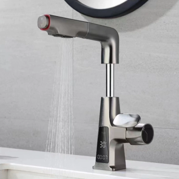 FLEKO LIGHT 122 LIGHT ANTRASİT LAVABO BATARYASI