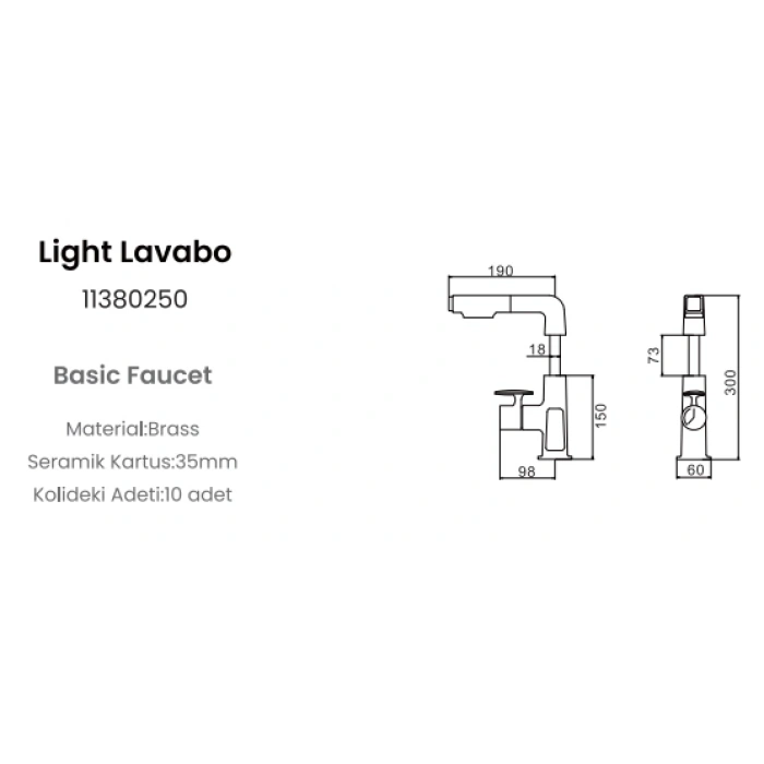 FLEKO LIGHT 122 LIGHT ANTRASİT LAVABO BATARYASI