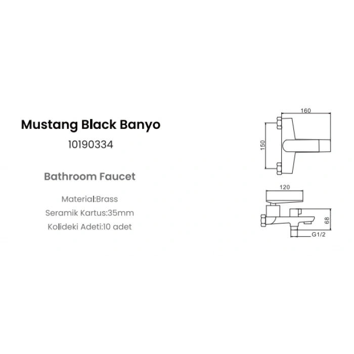 FLEKO MSTNG-C320 BLACK BANYO BATARYASI SİYAH