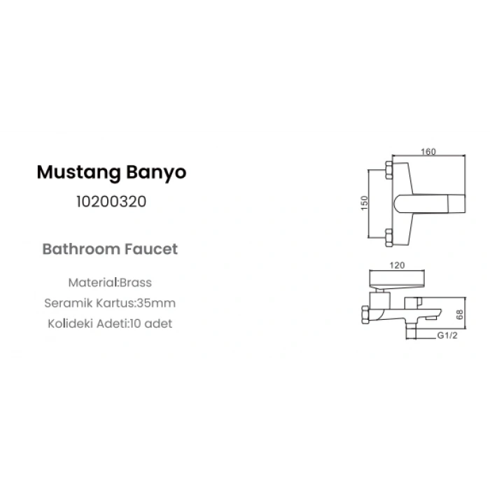 FLEKO MSTNG320 BANYO BATARYASI KROM