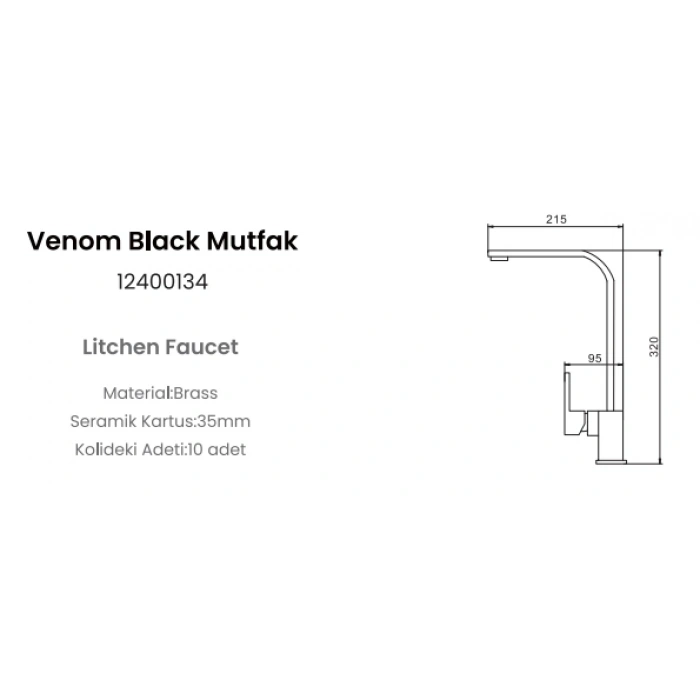 FLEKO VENOM ANTRASİT MUTFAK BATARYASI