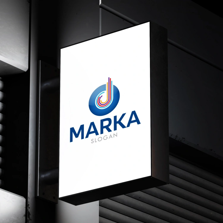 D Harfi ve Dinamik Çizgiler Logo