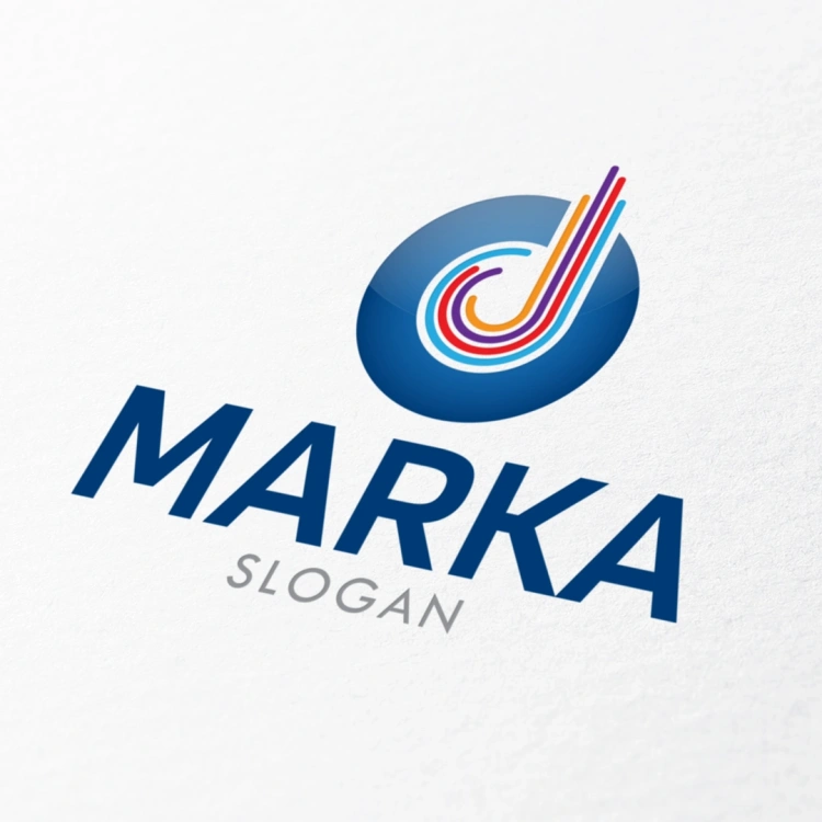 D Harfi ve Dinamik Çizgiler Logo