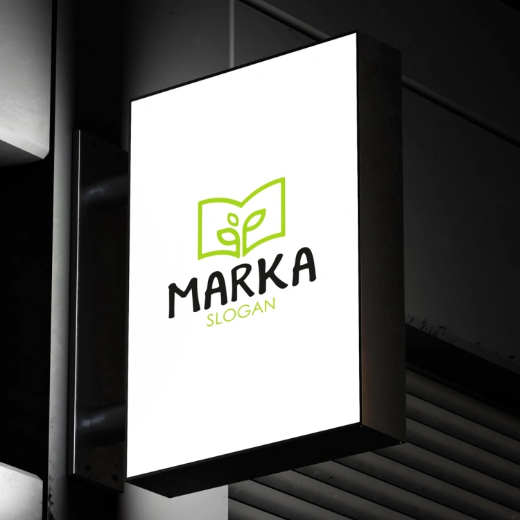 Kitap ve Filiz Figürlü Doğal Logo