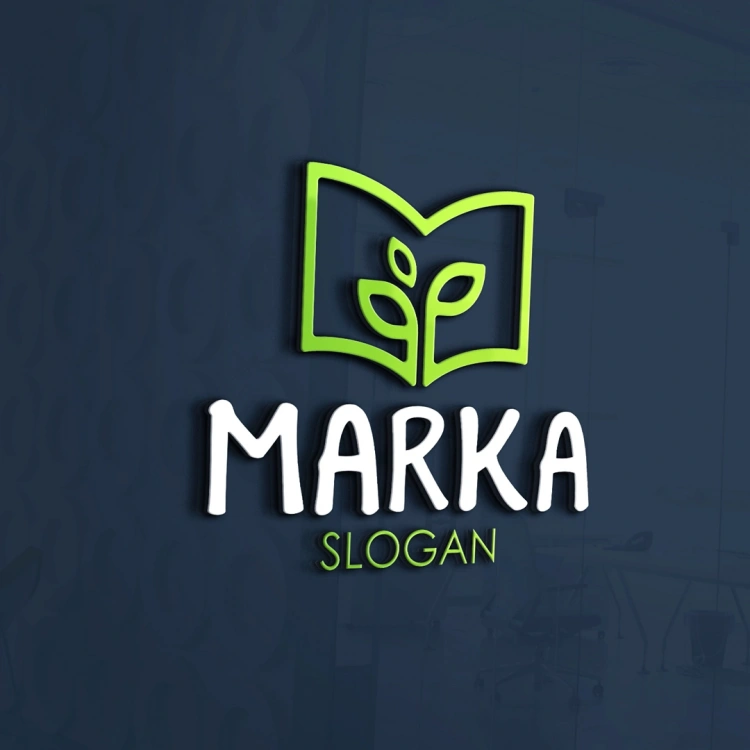 Kitap ve Filiz Figürlü Doğal Logo
