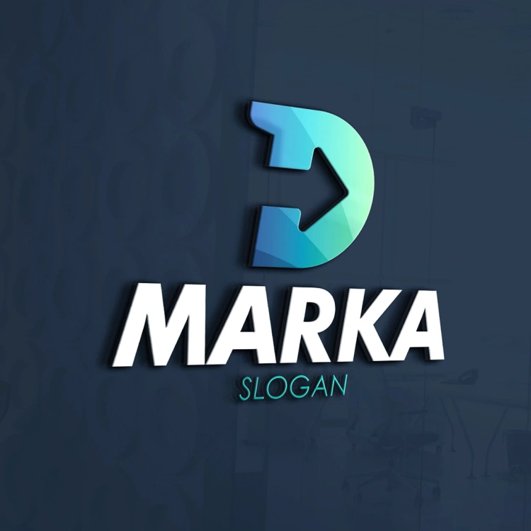 Dinamik D Harfi ve Ok Figürlü Logo