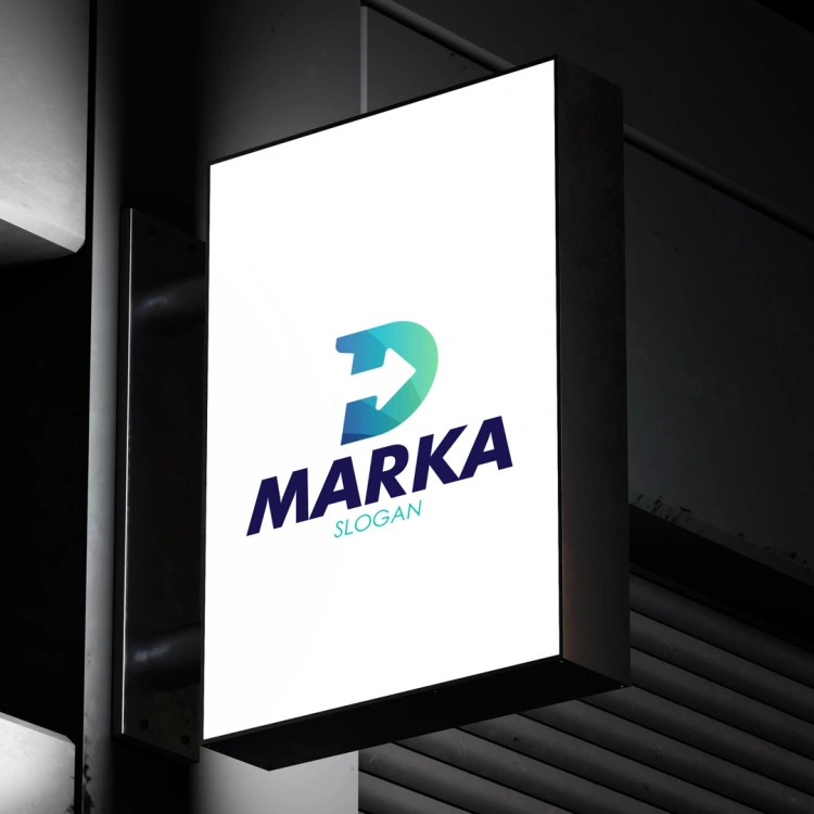 Dinamik D Harfi ve Ok Figürlü Logo