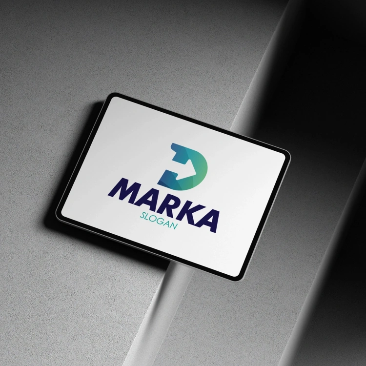 Dinamik D Harfi ve Ok Figürlü Logo