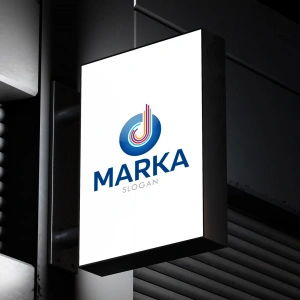 D Harfi ve Dinamik Çizgiler Logo
