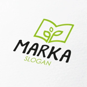 Kitap ve Filiz Figürlü Doğal Logo