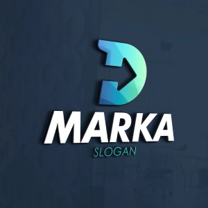 Dinamik D Harfi ve Ok Figürlü Logo