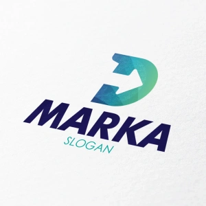 Dinamik D Harfi ve Ok Figürlü Logo