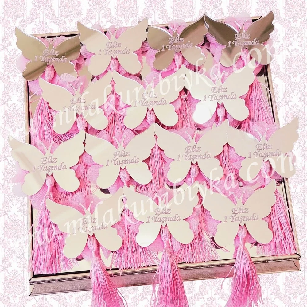 İsimli Ayna Kesim Kelebek Magnet