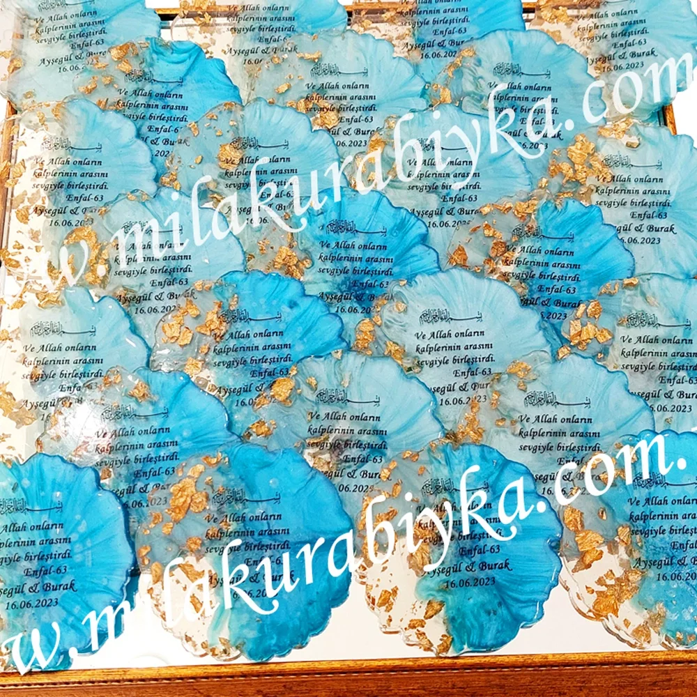 Kişiye Özel İsimli Mavi Epoksi Magnet - Bebek - Sünnet - Doğum Günü ve Nikah Hediyelik
