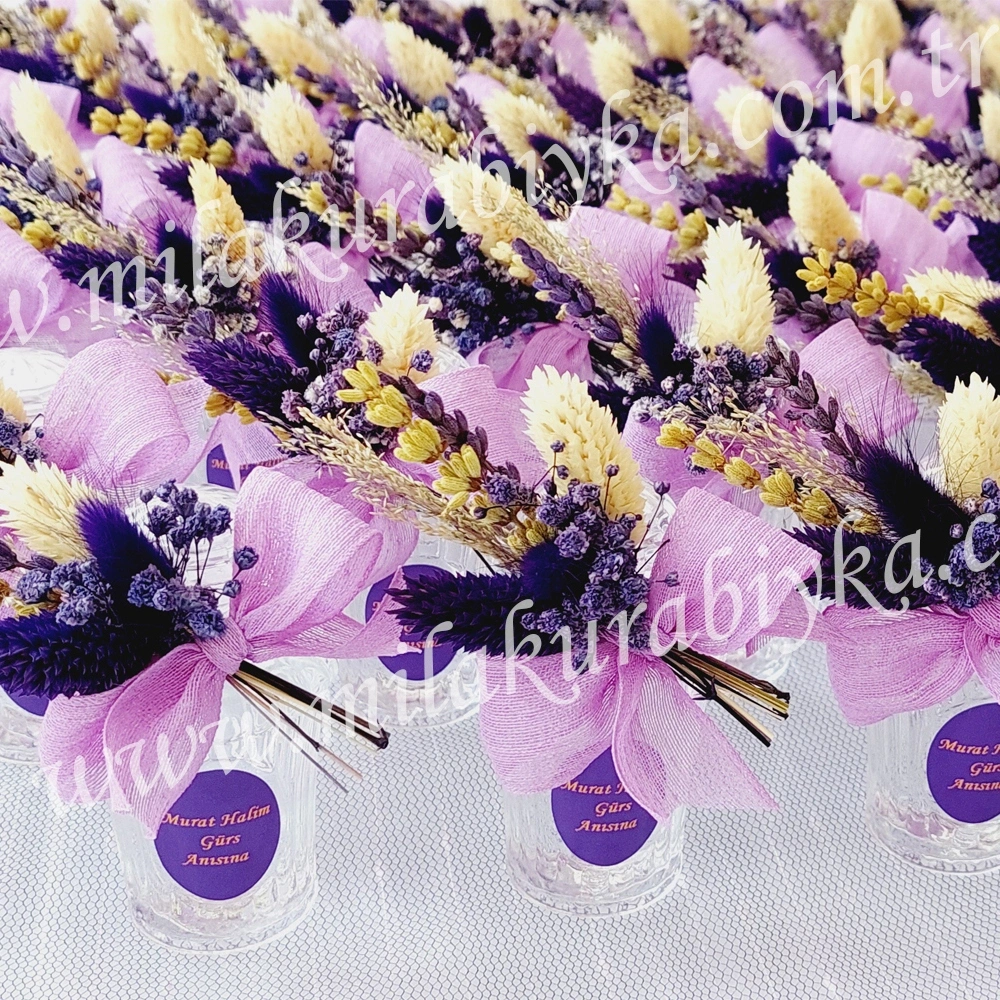 Kolonya Hediyelik Çiçekli - Mor