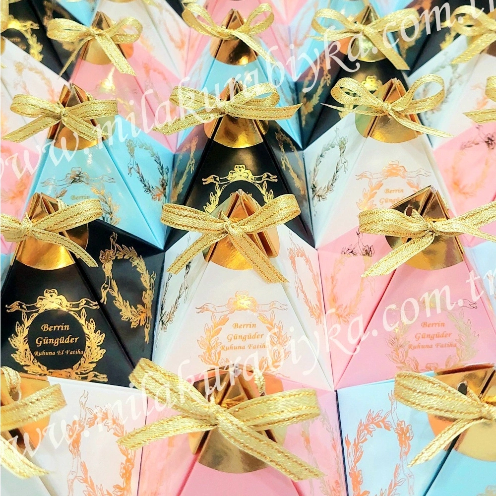 Mevlüt Şekeri - Piramit Kutu - Lokum - Akide - Beyaz Sedefli Mevlüt Şekeri