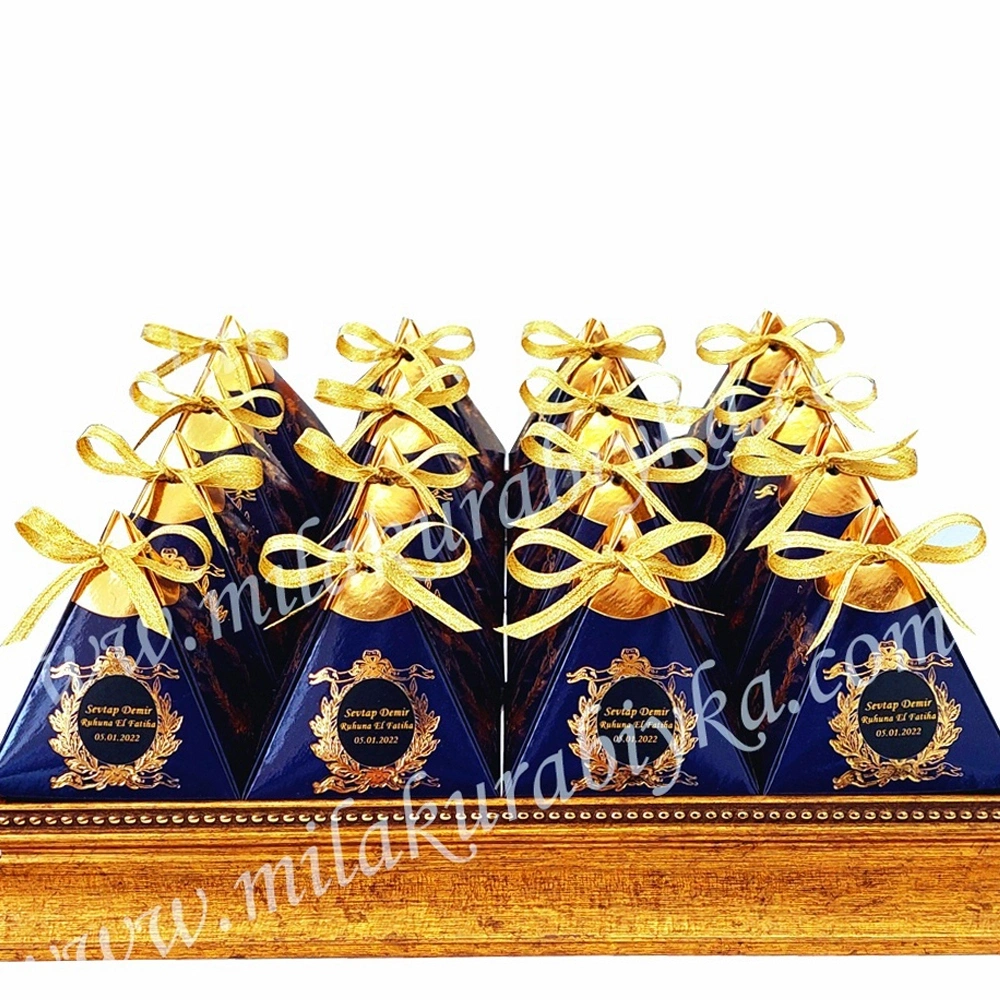 Mevlüt Şekeri - Lacivert Piramit - Lokum - Akide - Badem Şekerli