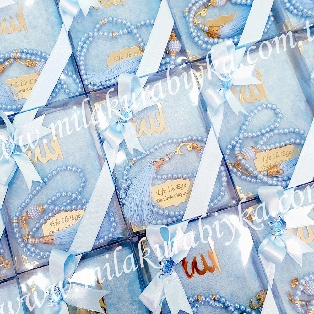 İsimli Mevlüt Seti Mavi - Kutulu