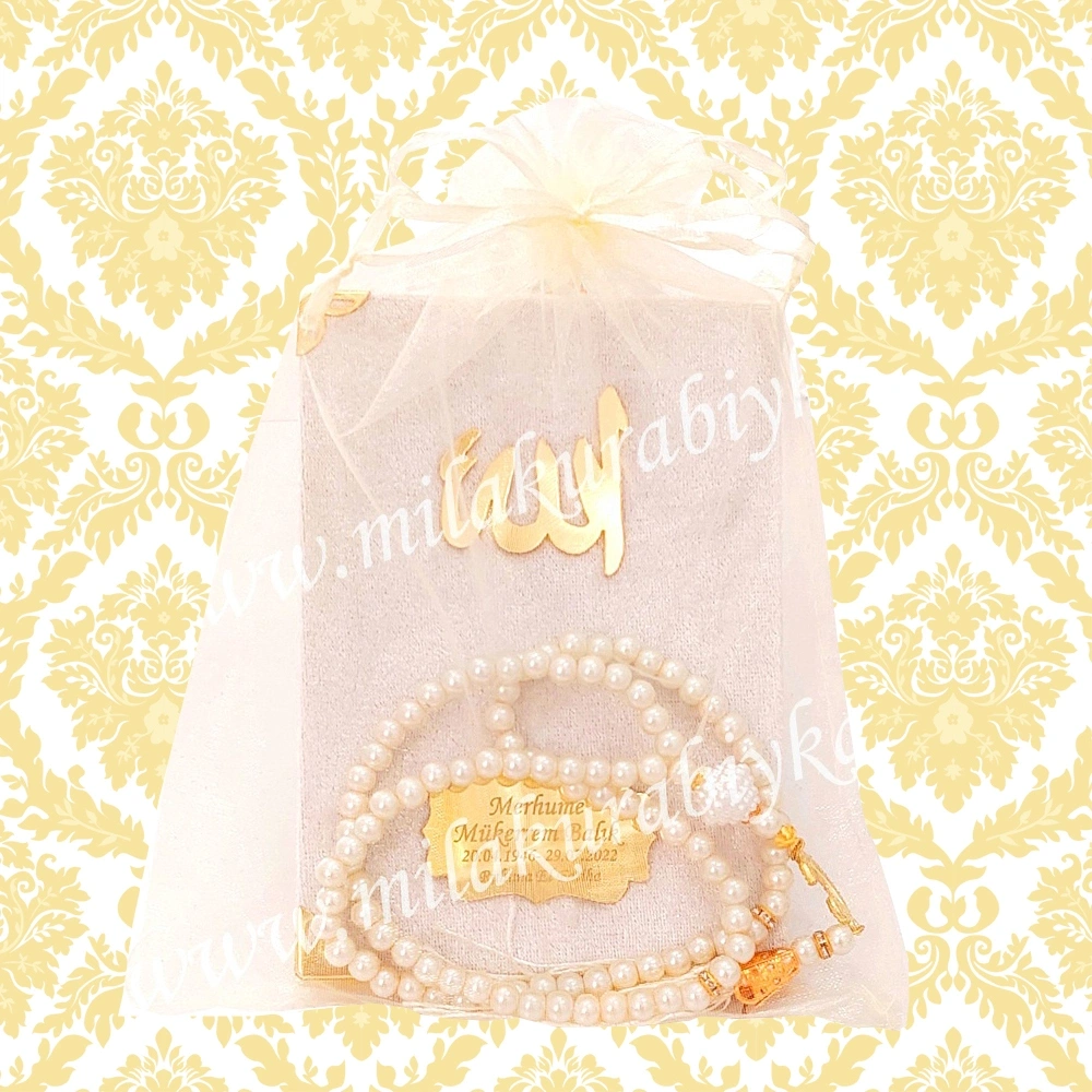 İsimli Hediyelik Yasin Tesbih-Keseli - Krem