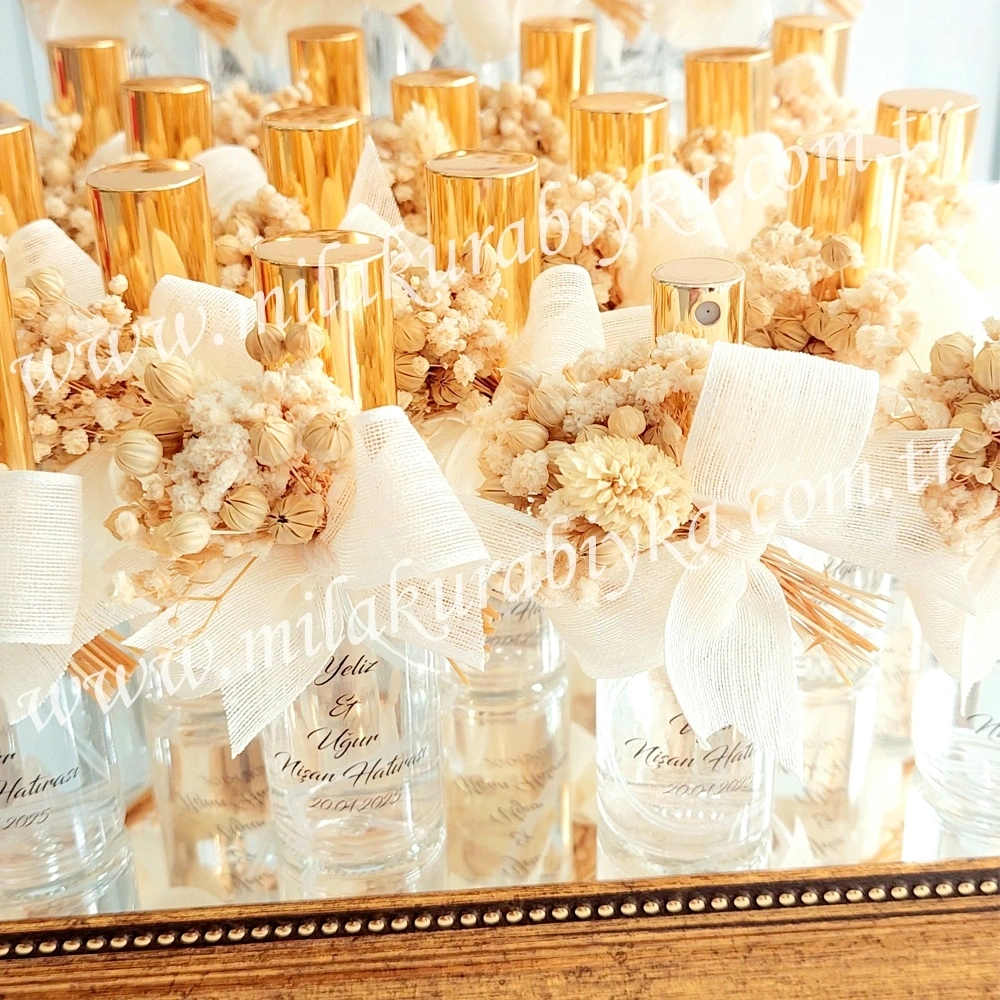 Çiçek Süslemeli Kolonya Hediyelik - Söz - Nişan - Düğün - Bebek - Doğum Günü - Sünnet ve Mevlit Hediyesi