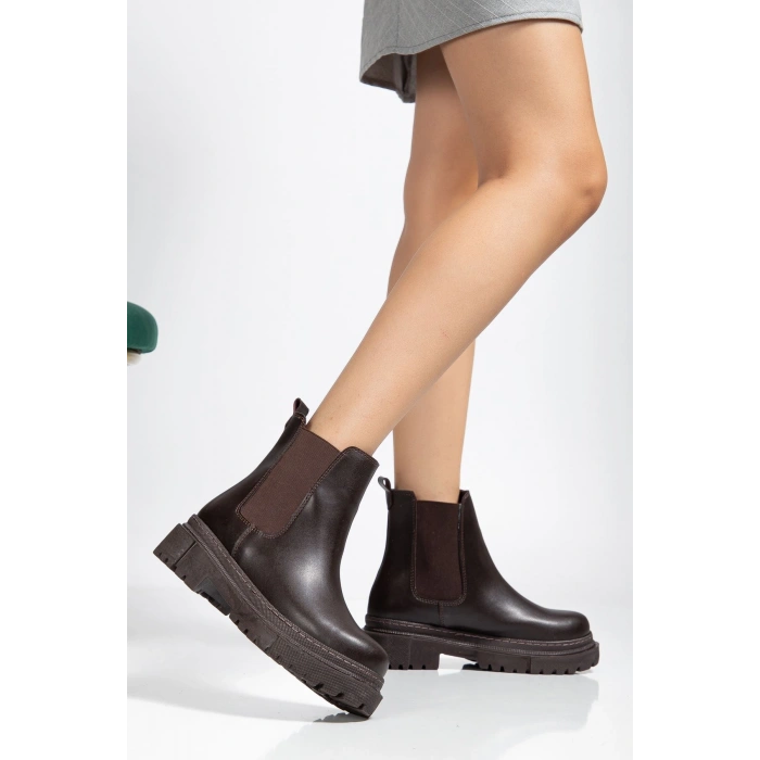 812-2137 Bej Lastikli Günlük Kadın Bot