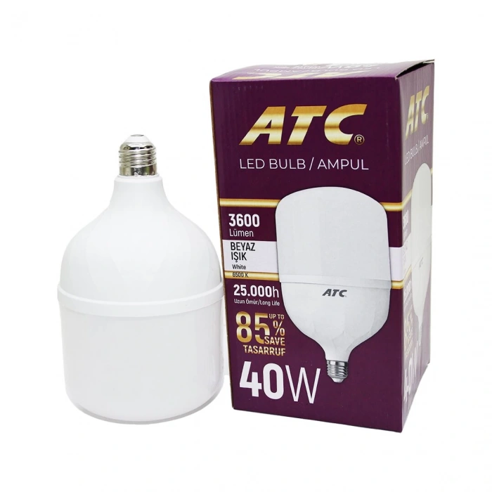 ATC-LW-( 40W ) TORCH LED BULB AMPUL ( BEYAZ & 6500K ) (E27) ( 3600 LÜMEN ) ( 25.000 SAAT ÖMÜR ) ( IŞIK AÇISI=240° ) ( IP40 )*50